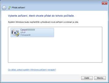 Vyberte položku [ Stisknutím tlačítek [ ][ ][ ][ ] vyberte položku [ ] a potom stiskněte tlačítko [ Vyberte možnost [Přidat zařízení Stisknutím tlačítek [ ][ ] vyberte položku [Přidat zařízení] a