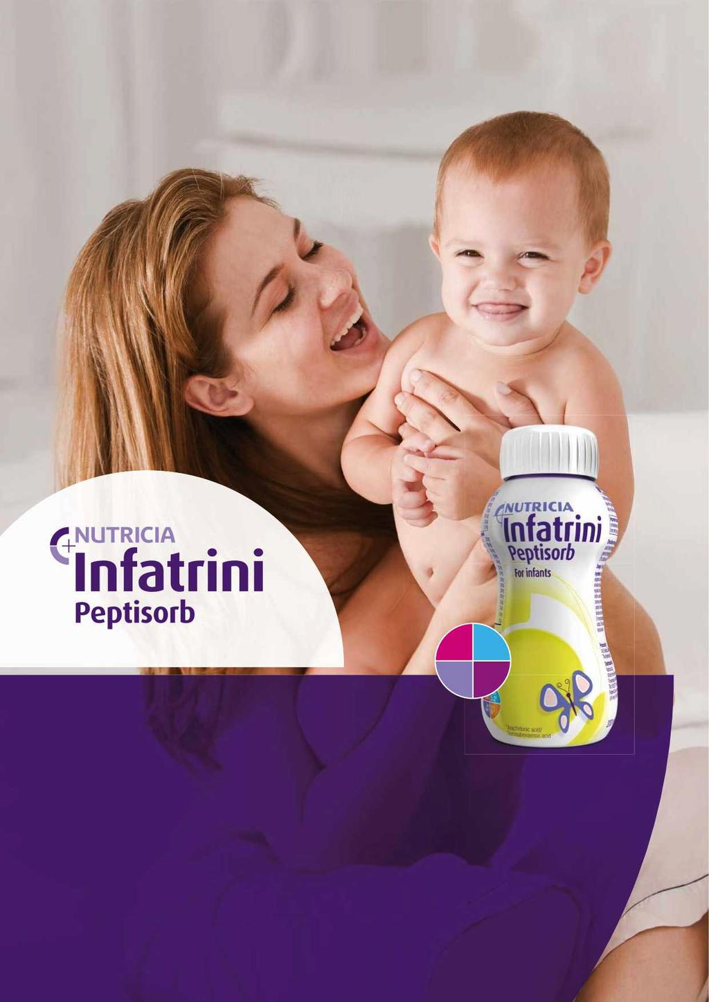 NOVÉ INFATRINI PEPTISORB PŘIPRAVENÉ SPECIÁLNĚ PRO KOJENCE S PORUCHAMI TOLERANCE VÝŽIVY Infatrini Peptisorb s extenzivně hydrolyzovanou bílkovinou pro kojence od narození do 12 měsíců nebo do 8 kg s