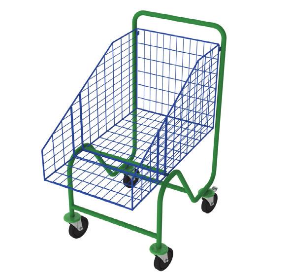 výška 78,5-115 cm 110 53 90 konstrukce vozíku: ocel; povrchová úprava: prášková barva barva konstrukce vozíku: zelená barva koše: modrá