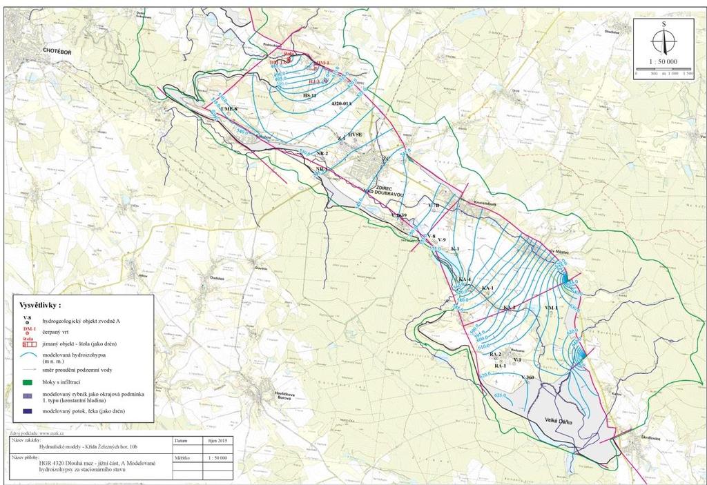 V hydrogeologickém rajonu 4320 Dlouhá mez - jižní část je v kolektoru A pouze jeden dlouhodobě pozorovaný hydrogeologický vrt V 360 (Radostín u Vojnova Městce), s kterým by mohlo být provedeno