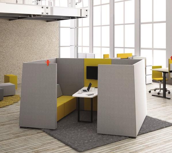 Für individuelles Arbeiten, aber auch zum Ausruhen. Acoustic Cum Variabilní systém akustického nábytku určený pro moderní open space kanceláře.