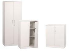Backs of the cabinets may be covered in whiteboard or in fabric for sound absorption.