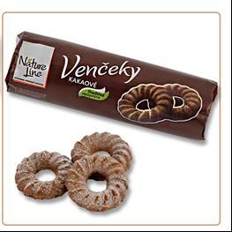 Vaječné venčeky 100g (SK) Vaječné venčeky sušienky obaľované cukrom (7%).