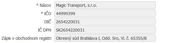 PRVÁ REGISTRÁCIA VOZIDLA Vyplňte údaje potrebné pre registráciu vozidla do elektronického mýtneho systému.