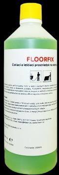 FLOORFIX 1l Bezoplachový, vysoko parfumovaný čistič a leštič všetkých druhov podláh, ako napr. PVC, linoleum, guma, drevo, parkety, kameň, mramor, cement, živica a chránené podlahy.