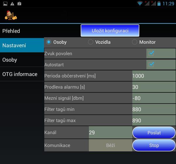 Ruèní dohledávání tagù pomocí chytrého telefonu Aplikace MERYA RSSI (pro Android)