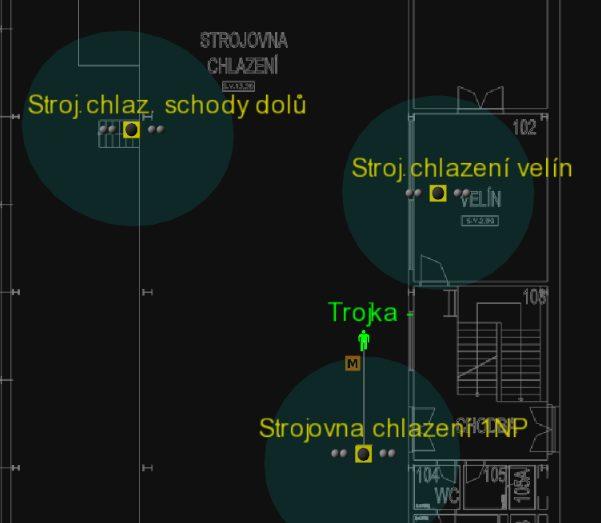 volný pád, SOS volání detektory RLS-05 uvnitø budov (37ks) osobní tagy RLH-06b (3ks) bypass støežení tagù: