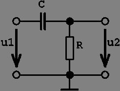 horní propust RC prvního řádu obvodovou