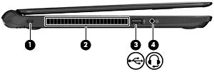 Součást Popis (8) Kontrolka adaptéru střídavého proudu Bílá: K počítači je připojen adaptér střídavého proudu. Baterie je zcela nabitá. Blikající bílá: Baterie dosáhla stavu nízkého nabití baterie.