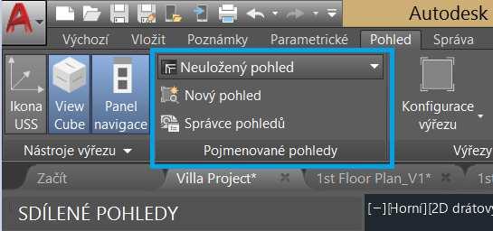 6. Pojmenované pohledy V ribbonech je přidána záložka pro Pojmenované