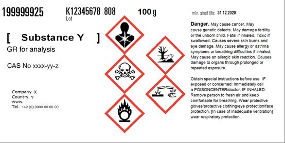 72 Pokyny pro označování a balení Pokyny pro bezpečné zacházení na příkladu štítku začínají větou Obtain special instructions before use (Před použitím si obstarejte speciální instrukce).