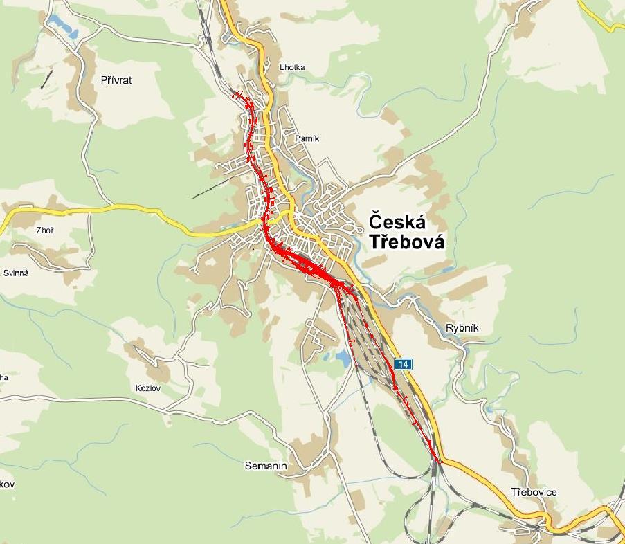 Průjezd železničním uzlem Česká Třebová Obr.