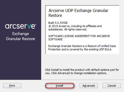 Exchange granular recovery Arcserve UDP NEW Nový samostatný kompletní nástroj na obnovu