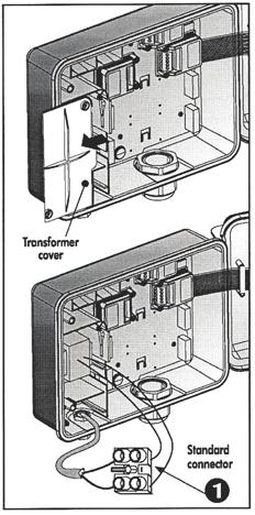 INSTALACE ÍDÍCÍ JEDNOTKY A PIPOJENÍ 4. Pipojení ídící jednotky ke zdroji el. energie Pi použití vnitního transformátoru musí mít vodi prmr minimáln 0,7 mm.