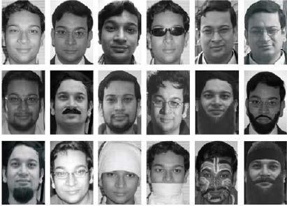Rozpoznávání obličeje 2D Nevýhody: jednoduchá možnost oklamání (vousy, brýle, čepice, ) R. Singh, M. Vatsa and A.
