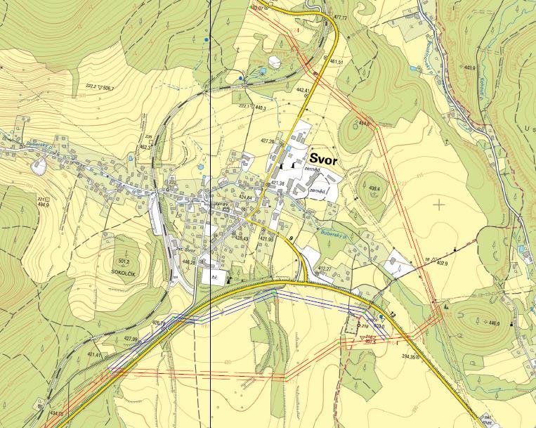 Před vstupem do olšiny v nivě Boberského potoka se obě varianty spojují do společné trasy. Délka obou variant: Varianta č. 1 Svor-Jih (červená) Varianta č.