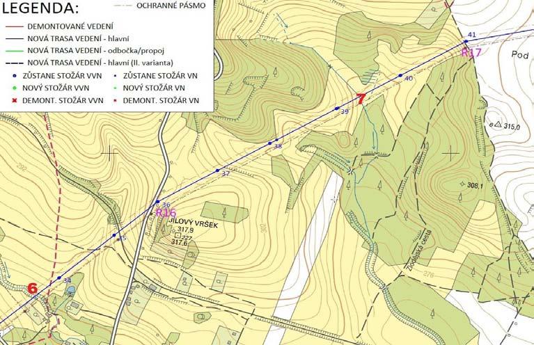 Poloha lokalit 6 a 7 je schematicky vyznačena na obrázku (podklad OMEXOM GA Energo s.r.o 1:10.