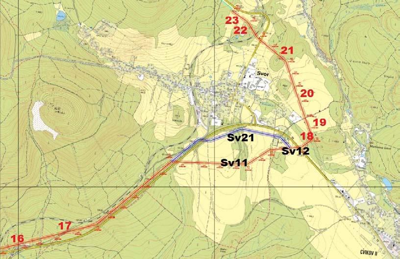 Lokalita 22: Přechod svahem nad železnicí a nad silnicí I/19.