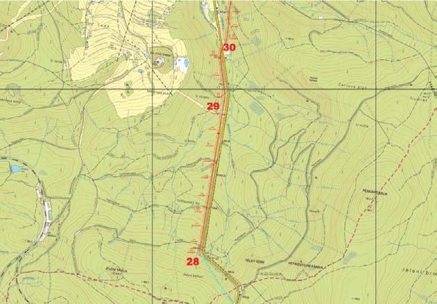 Dílčí lokality v prostoru přechod do nadzemní trasy J od Lesné do Lesné Lokalita 29: Křížení Zlatého potoka jižně od Lesné.