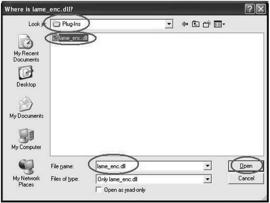 plug-inů souboru "lame_enc.