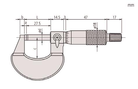 kontrolního certifikátu (rozsah měření -5 mm) Třmenové mikrometry Série 12 Třmenové mikrometry nové generace, přesná a spolehlivá měřidla, která nabízí následující výhody: Třmen tepelně izolovaný,