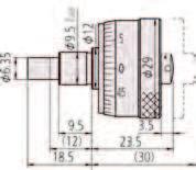 Vestavné mikrometrické hlavice s rozsahem měření 6,5 mm a 13 mm Série 148 - Velký průměr bubínku pro snadnější odečítání Mikrometrické hlavice vyznačující se tím, že vřeteno může být zaaretováno v
