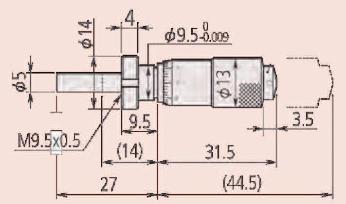 Vestavné mikrometrické hlavice s rozsahem měření 13 mm Série 148 - Malé standardní provedení Mikrometrické hlavice standardního provedení, malé velikosti a