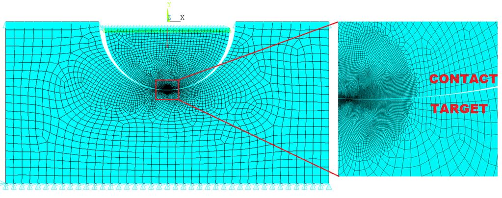 Otlačení šroubu _ 5.1.2 Kontakt válce s válcovou prohlubní Druhá úloha připomíná svou geometrií obvyklý otvor pro šroub, který řeší i tato diplomová práce.