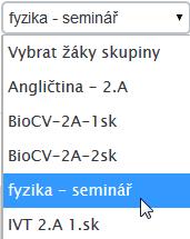 Ve výchozím stavu je aktivní parametr Povinný (či aktivujte jiný charakter). 2. Následně zatrhněte ty žáky, kteří mají mít ve svém studijním programu tento klasifikovatelný předmět.