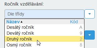 Jak na předvyplnění položky Ročník na kartě malotřídkové třídy? Pokud se podíváte zpět na str.