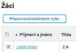 Administrace Úplné smazání žáka ze systému Kromě případů přidání žáka se může vyskytnout i potřeba úplného odstranění žáka z databáze (tedy agendy školy), například testovací žák apod.