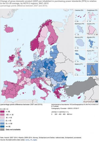 39 EKONOMICKÝ RŮST A HOSPODÁŘSKÉ CYKLY Zdroj: EUROSTAT, 2018 Obr. 6 Vyjádření ekonomického růstu zemí EU28.