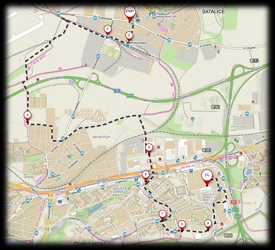 201 zastávka Satalice Spojení: Metro B Černý most, Bus č.