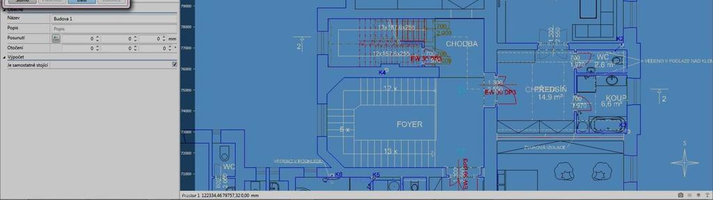 Poté v programu Designbuilder klikneme na tlačítko export dxf.