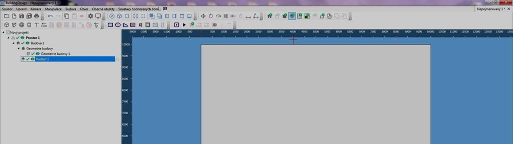 Dalším krokem vytvoříme geometrii budovy kliknutím na tlačítko přidat geometrii budovy