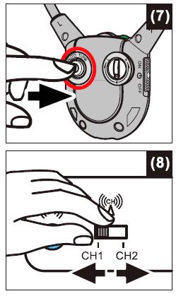 9 Led indikátor audio signálu se rozsvítí zeleně (viz obr. 4). 2. Na sluchátkovém přijímači přepněte přepínač zapnutí sluchátek do polohy ON.