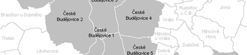 České Budějovice 1) - vnitřní město - městská památková rezervace o České Budějovice 2 (k. ú.