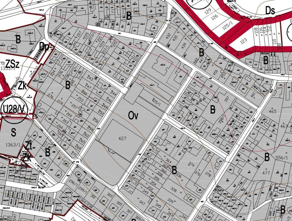 C.3 KATASTRÁLNÍ SITUAČNÍ VÝKRES Řešená zahrada se nachází na parcelách č. 427; 425/1; 230/2 v k.ú.