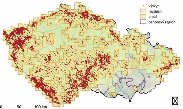 Přechodová rašeliniště a třasoviště, rozšíření a výskyt habitatu 7140 Prolákliny na