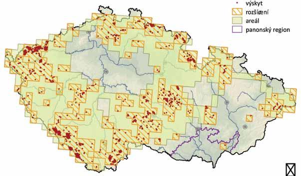 šurpek Rogerův Orthotrichum rogeri, rozšíření a výskyt 1387 rašeliník