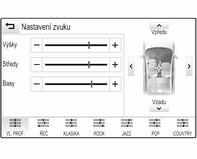 40 Základní funkce Nastavení zvuku V nabídce nastavení tónů lze nastavit vlastnosti zvuku.