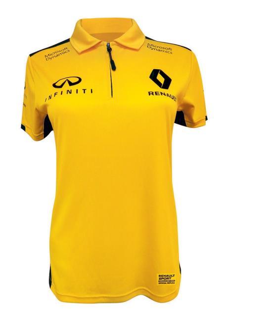 Potlač logom Renault a logami sponzorov. Tkaný štítok - francúzska trikolóra. Farba: žltá.
