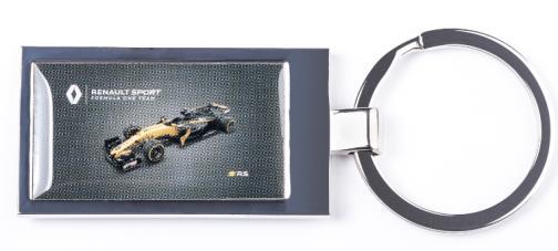 Plastová pripínacia spona. Rozmery: 9x 2 cm. Logo Renault Sport Formula One Team a logo R.S. Farba: žltá, čierna.
