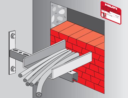 Max. velikost prostupu 1000 x 700 mm Dotmelení mezer protipožárním tmelem CFS-FIL Max.