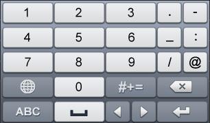 softwarové klávesnice Ikona Popis Ikona Popis Čísla Anglická písmena Malá/velká