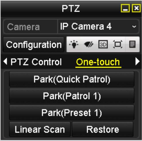 MOŽNOST 2: V režimu živého zobrazení lze stisknout tlačítko ovládání PTZ na předním panelu nebo na dálkovém ovladači, zvolit