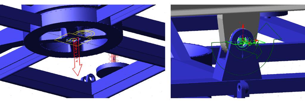 Tuto periodu lze získat buď měřením nebo pomocí dynamické simulace v multibody softwaru. Pro vytvoření multibody modelu byl využit dodaný CAD model měřicího zařízení.