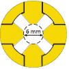 Vnitřní žluté jádro: 85 ± 3 (DIN EN ISO 868) Žluté těsnicí pásky: 20 ± 5 (DIN EN ISO 868) Vnitřní žluté jádro: 250 % (DIN EN ISO 527) Žluté těsnicí pásky: 300 % (DIN EN ISO 527) Ochranná síťka: 30 %