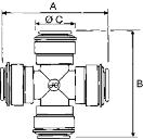Trubkový nástrčný trn (krátký) Nástrčná spojka s vnitřním závitem Č. výrobku VPP Vnější Ø Vnitřní Ø Ø B Ø C D E F mm A trub.
