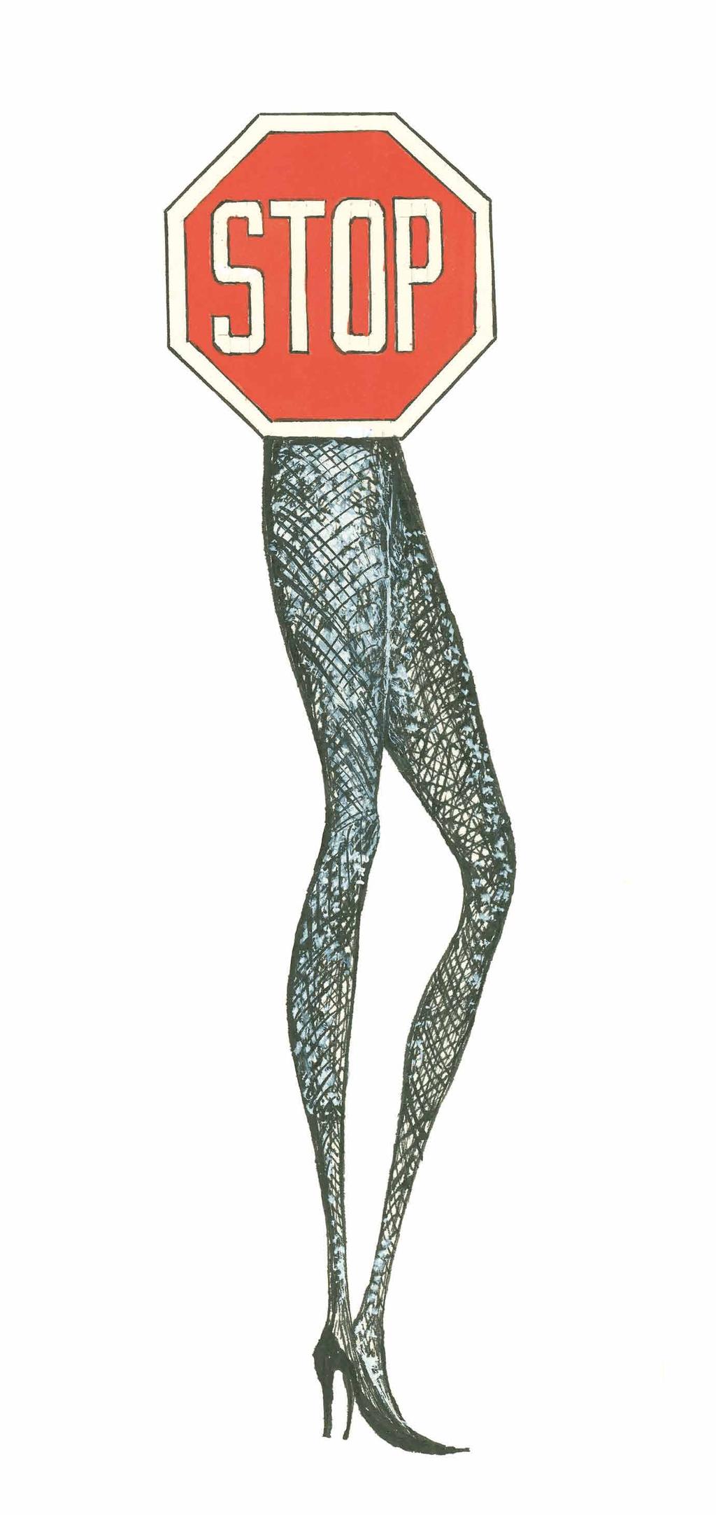 Tomáš Čermák, Stop, březen 2012, kolorovaná kresba, 21,7x5,7 cm.